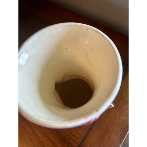 Vintage Royal Copley Floral Pink and Cobalt Blue Pottery Vase - Picture 6 of 6